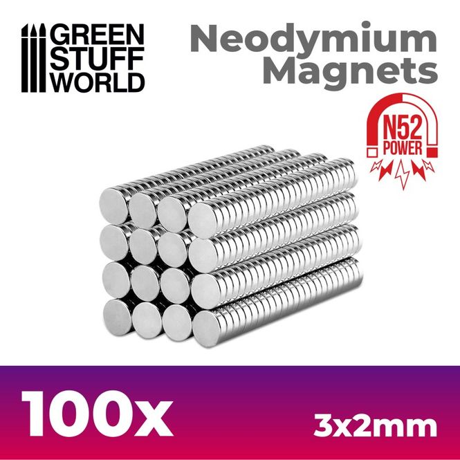 Hovedbilde GSW N52 Neodymium 3x2mm Magnets x 100