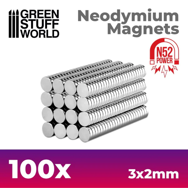 Hovedbilde GSW N52 Neodymium 3x2mm Magnets x 100