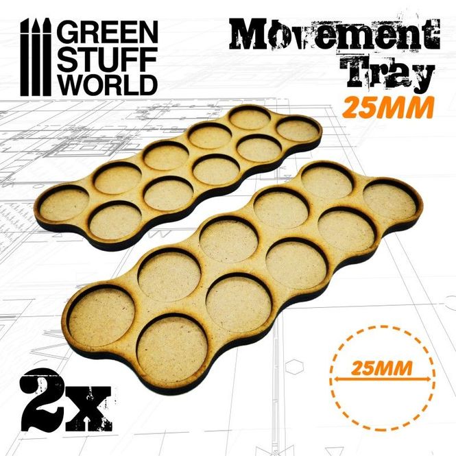 Hovedbilde GSW Movement Trays 25mm Skirmish 10 Bases (2)
