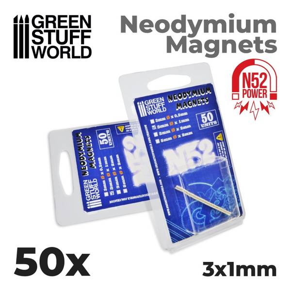 Hovedbilde GSW N52 Neodymium 3x1mm Magnets x 50
