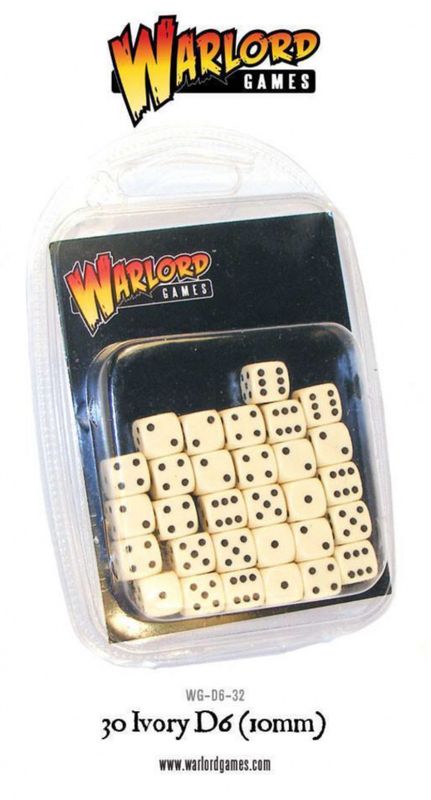 30 Ivory 10mm D6 (Warlord)