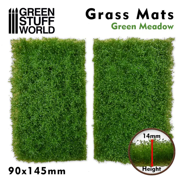 Hovedbilde GSW Green Meadow Grass Mat 14mm Cut-out 90x145mm ...