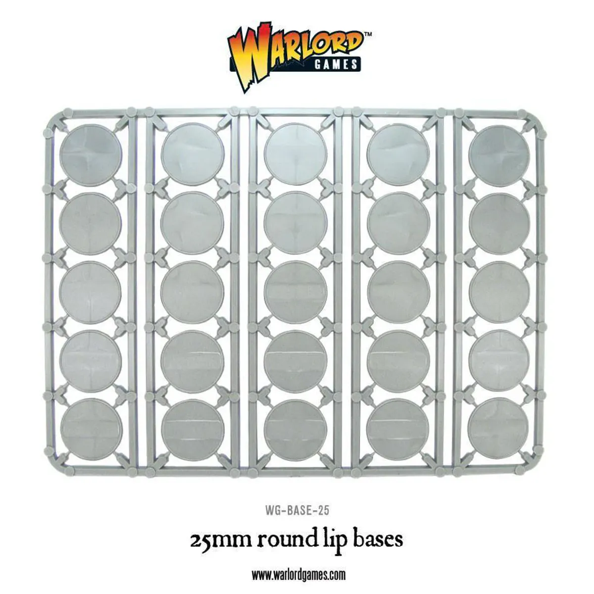 1 Frame of 25mm Round Lip Bases (Warlord)