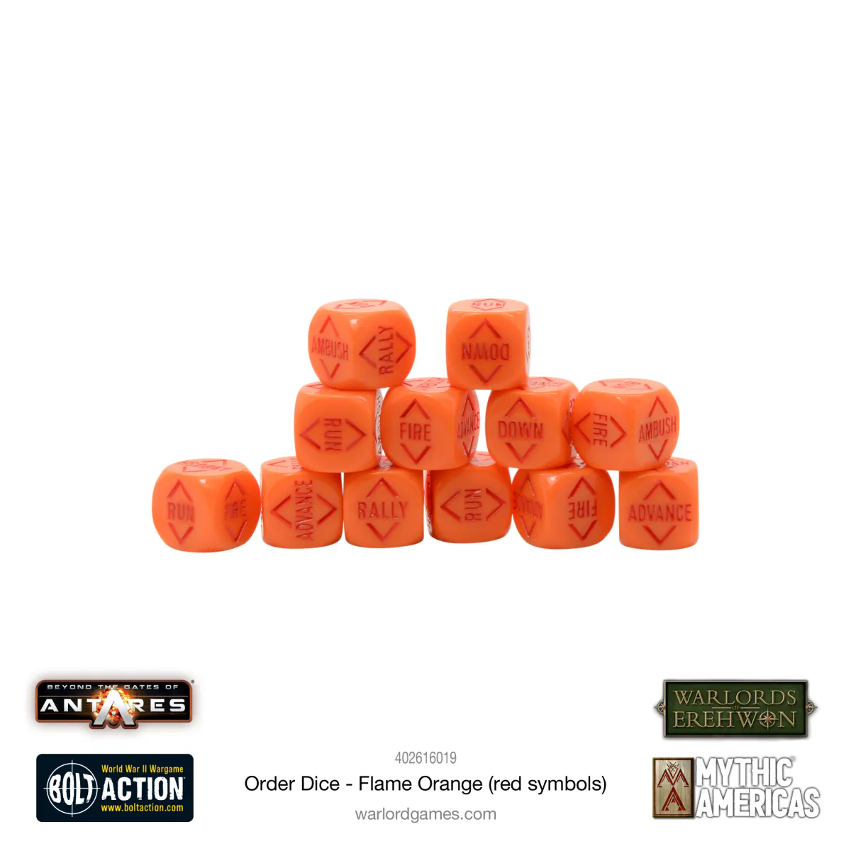 Bolt Action Order Dice - Flame Orange (Warlord)